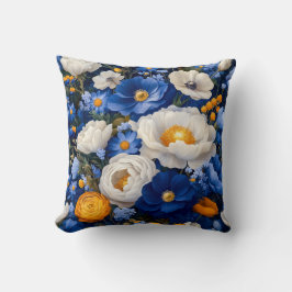 Blommig Kuddthrower Kudde