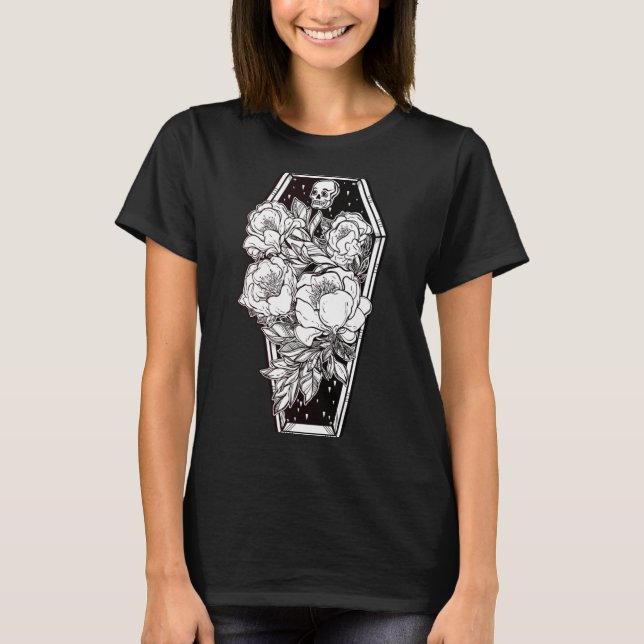Blommig Kuslig Halloween T Shirt (Framsida)