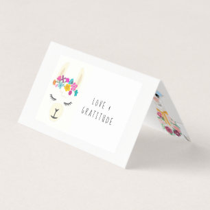 Blommig Lama Babyshower Tacksamhetskort Visitkort