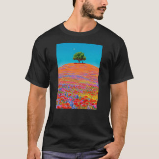 Blommig landskap t shirt