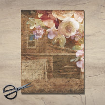 Blommig lantlig ladugårdsdecoupage