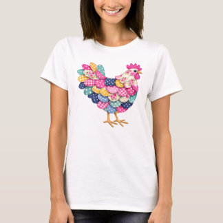 Blommig lapptäcke-kyckling för kycklingmammor t shirt