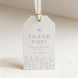 Blommig Lavendel Bebis Shower Tack Förärande Prese Presentetikett