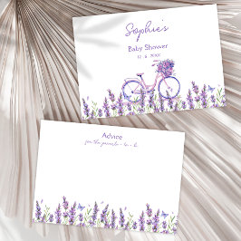 Blommig Lavendel Cykel Baby Shower Rådkort Tilläggskort