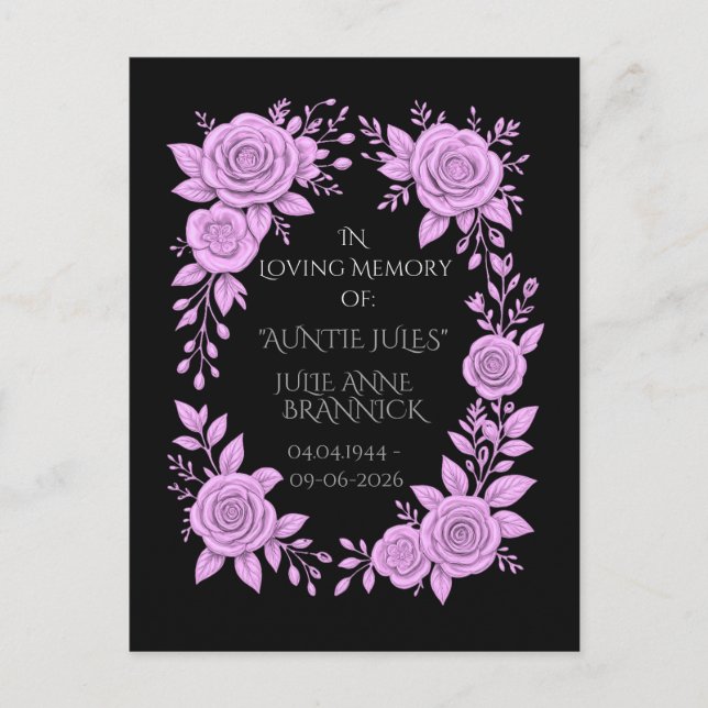 Blommig lavendel i minnessaker postkort vykort (Framsida)