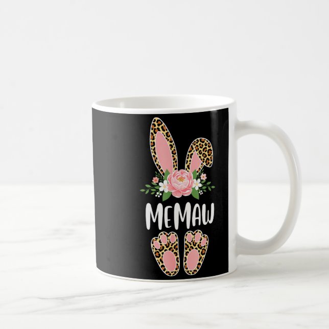 Blommig leopard memaw kanin glad påsk vår  kaffemugg (Höger)