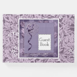 Blommig lila William Morris-mönster landsbygd Gästböcker