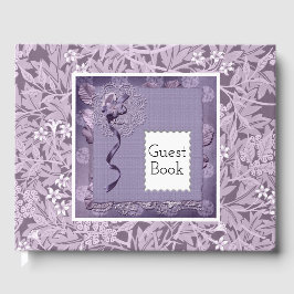 Blommig lila William Morris-mönster landsbygd Gästböcker