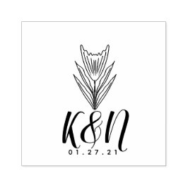 Blommig Linje Konst Minimalistisk Initial Logotyp  Stämpel