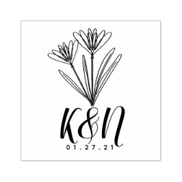 Blommig Linje Konst Minimalistisk Initial Logotyp  Stämpel