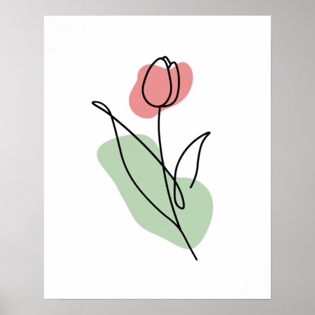 Blommig linjekonst poster (Framsidan)