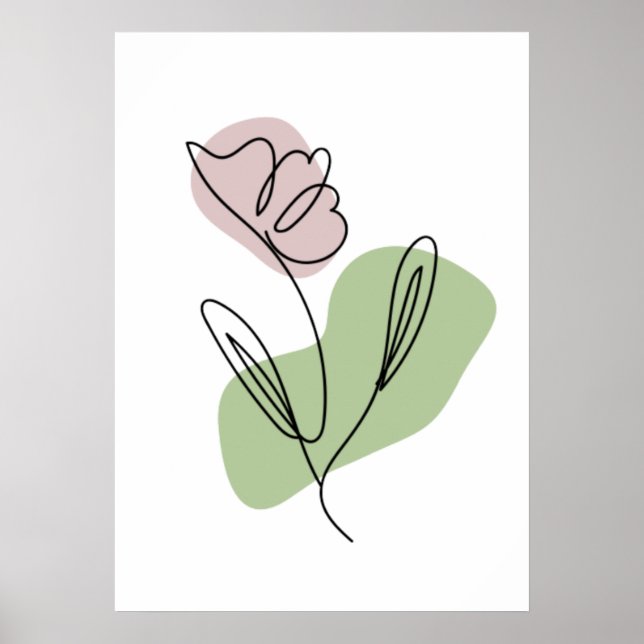 Blommig linjekonst poster (Framsidan)