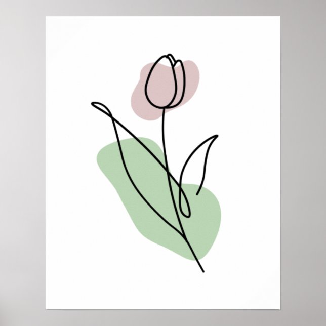 Blommig linjekonst poster (Framsidan)