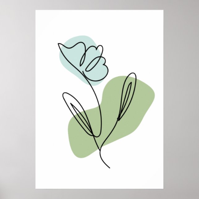 Blommig linjekonst poster (Framsidan)