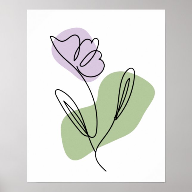 Blommig linjekonst poster (Framsidan)