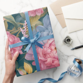 Blommig Ljusfärgad Färgrika Blommor Presentpapper