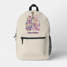 Blommig Lunganatomi Akvarell Medicinsk Design