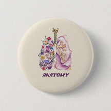 Blommig Lunganatomi Akvarell Medicinsk Design