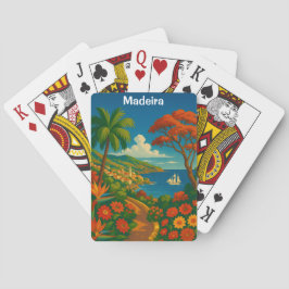 Blommig Madeira Vintage Resa Konst Färgrik Casinokort