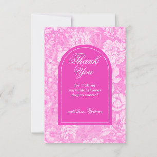 Blommig Magenta Rosa Bröllopsdusch Tack Kort