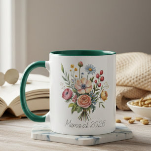 Blommig Mama Est Botanisk Feminim Estetik Mugg