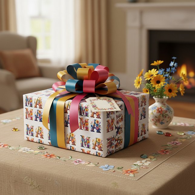 Blommig MAMA Presentpapper (Skapare uppladdad)