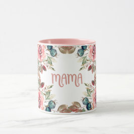 Blommig Mama Typografi Design Mugg