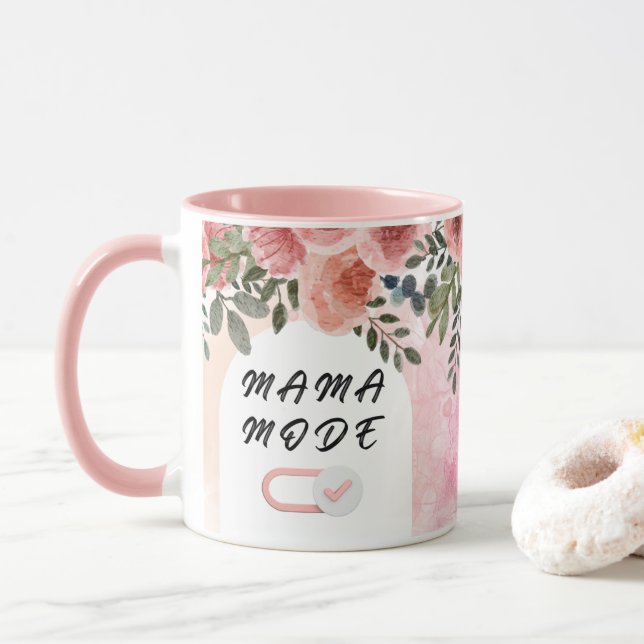 Blommig Mama Typografi Design Mugg (Med munk)