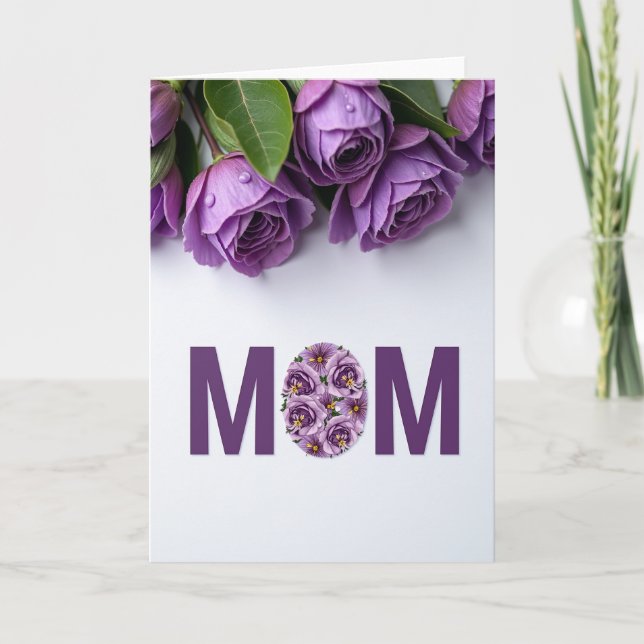 Blommig Mamma Brevkort Kort (Framsida)