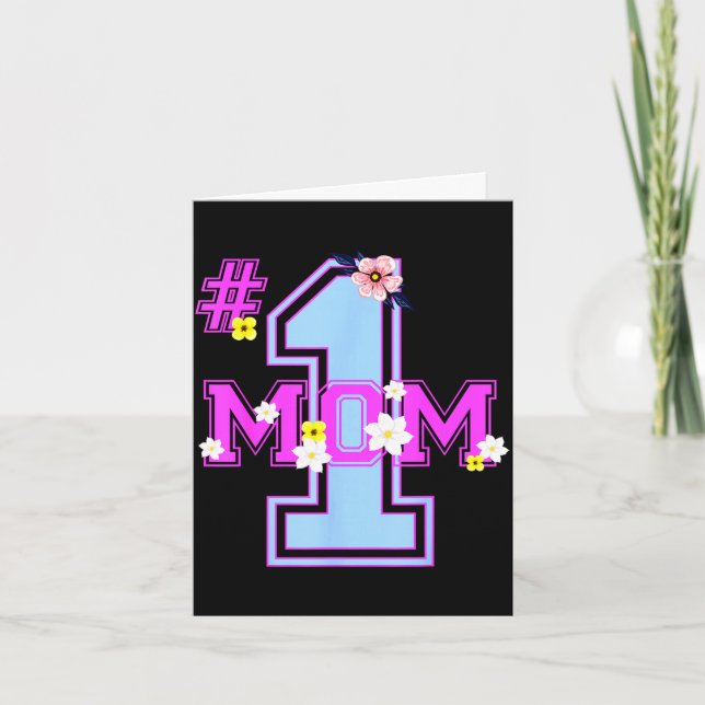 Blommig mamma mors dag söt mumie blomma  kort (Framsida)