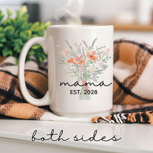 Blommig Mamma Mugg, Anpassad Morsdagspresent för M Kaffemugg