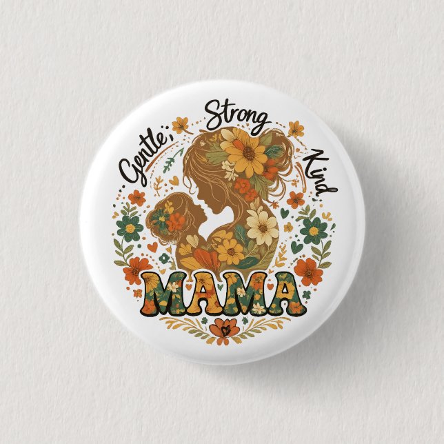 Blommig Mamma Retro Estetik  - Vintage M Knapp (Framsida)