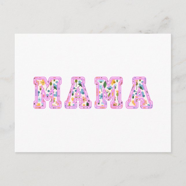 Blommig Mamma Retro Mamma Boho Mor  Helg Vykort (Framsida)