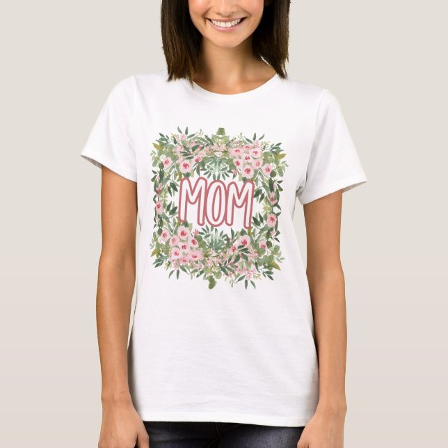 Blommig Mamma T Shirt (Framsida)