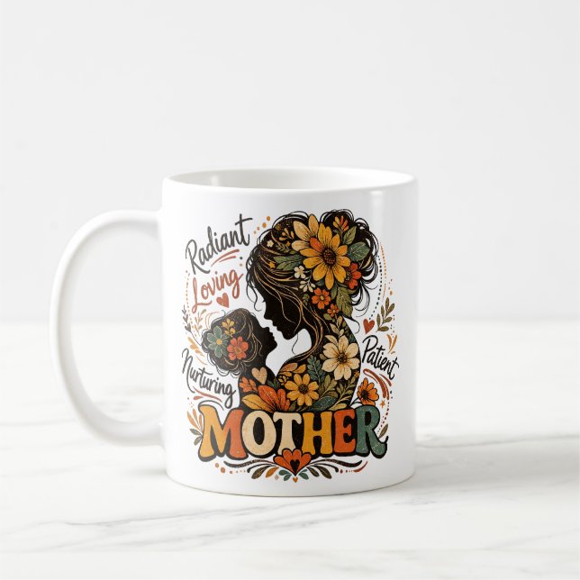 Blommig mammamugg | Kärleksfull present till mamma Kaffemugg (Vänster)