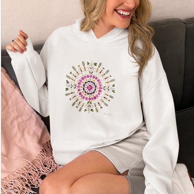 Blommig Mandala l Pressad blomsterkonst  T Shirt (Skapare uppladdad)