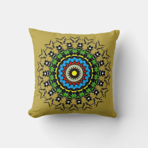 Blommig Mandala Sömlös Kudde
