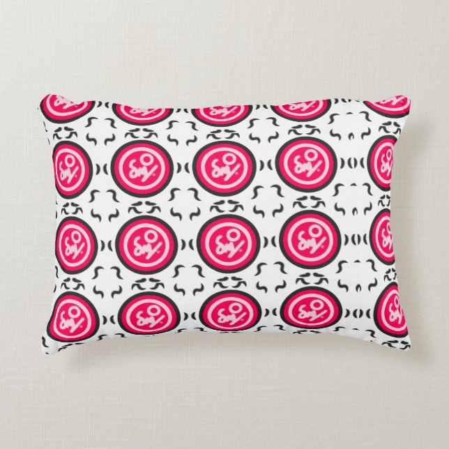 Blommig Mandala Sömlös Mönster Modern Rosa Omlopps Prydnadskudde (Framsidan)