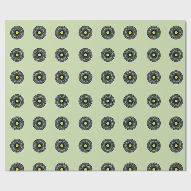 Blommig Mandala Sömlös Mönster Presentpapper (Platt)