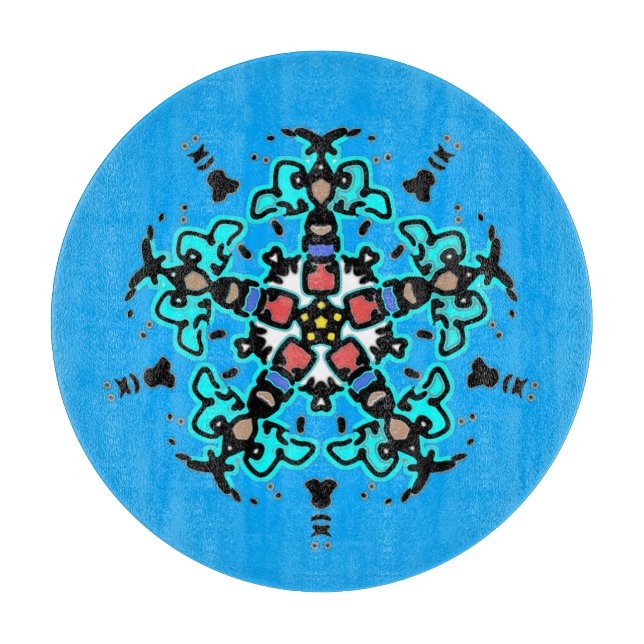 Blommig Mandala-sömnad Turkos (Framsidan)