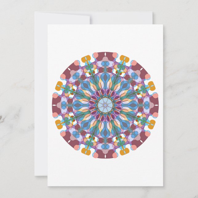 Blommig mandala tack kort (Framsida)