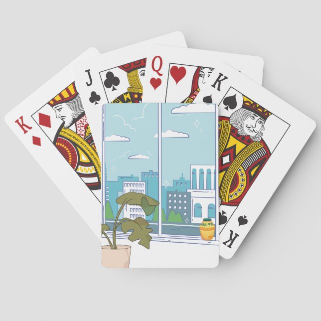 Blommig Manhwa-estetik Beskrivning: En högupplöst Casinokort (Baksidan)