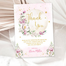 Blommig månrosa baby shower