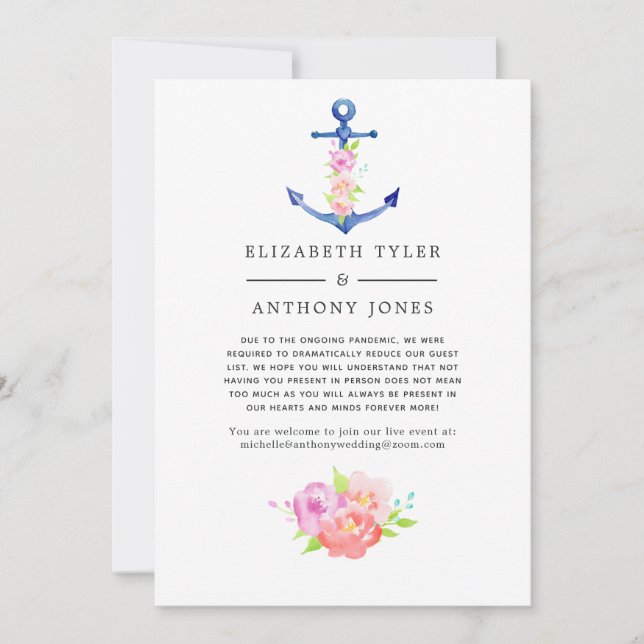 Blommig Marin Minskad Gästlista Meddelande (Framsida)