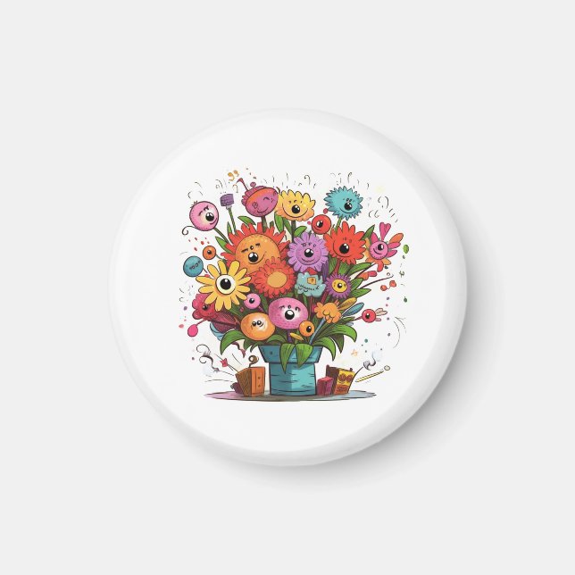 Blommig märke Blommor, magnet present, alla tillfä (Framsidan)