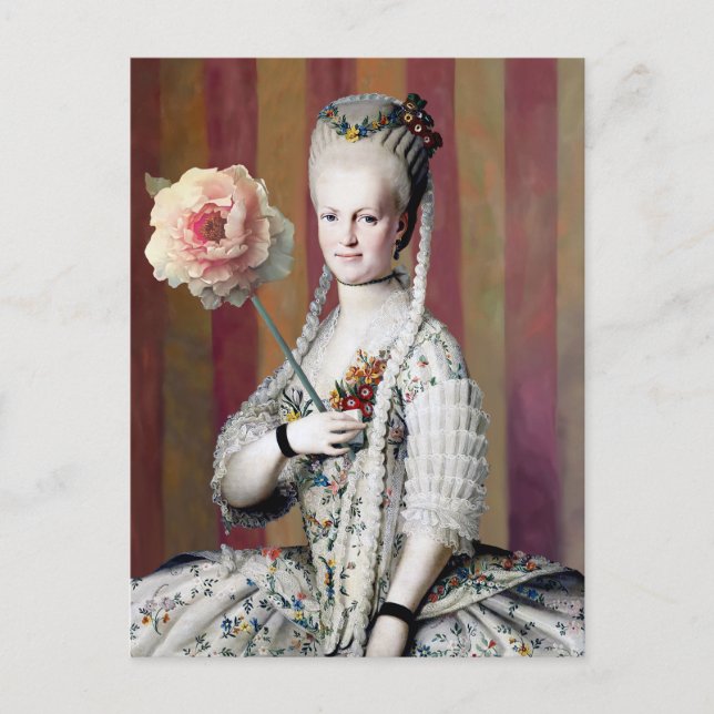 Blommig Mask Diva Vykort (Framsida)