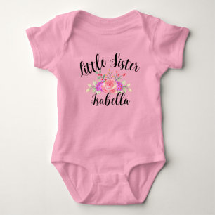 Blommig matchande stor syster lilla syster t shirt