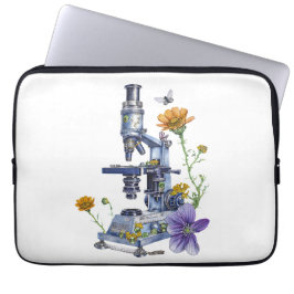 Blommig mikroskop laptop fodral