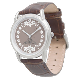 Blommig Minimal Klocka | Elegant Neutral Armbandsu
