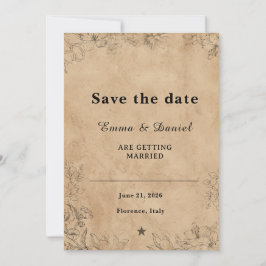 Blommig minimalistisk bröllopsinbjudan inbjudningar